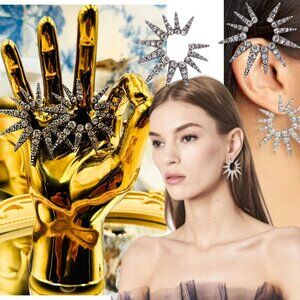 🆕 OSCAR DE LA RENTA 🧿 NWOT Sea Urchin Crystal Earrings